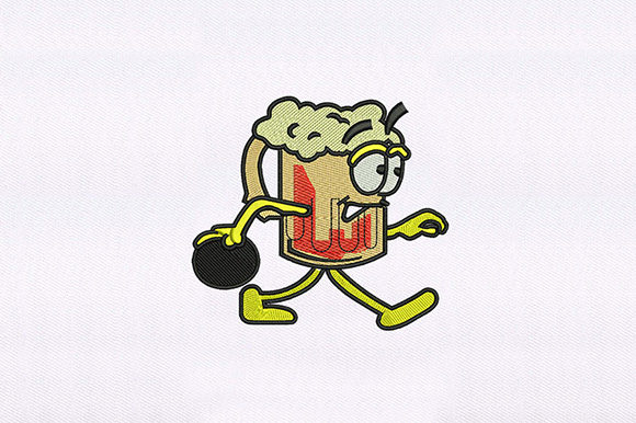 Bowling Beer: A Lighthearted Embroidery Design That Delivers
