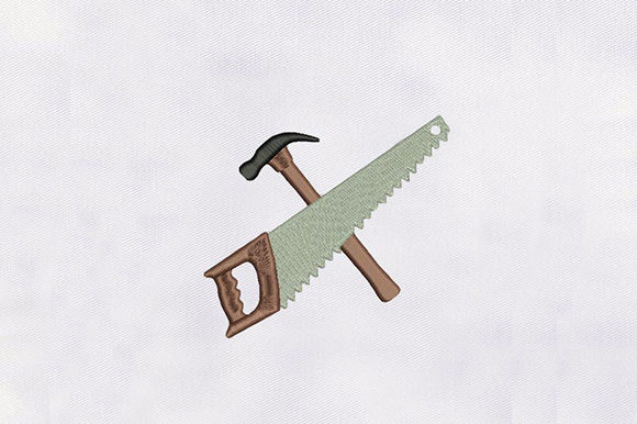 Hammer Saw Tools Embroidery Design