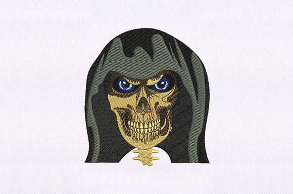 Hooded Skull: A Thoughtful Halloween Embroidery Design for Meaningful Gifts