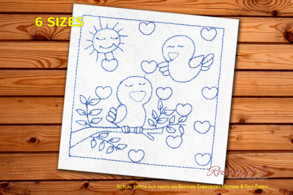 Two Love Birds Bluework
